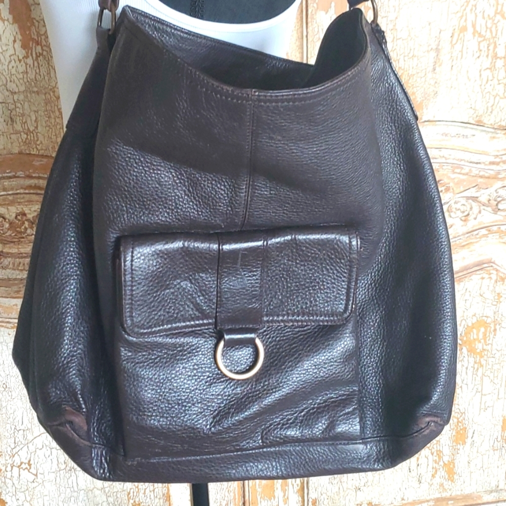 Talbots Brown Pebble Leather Bag